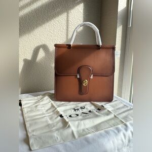 Coach Willis Top Handle Crossbody Bag Saddle Glovetanned Leather